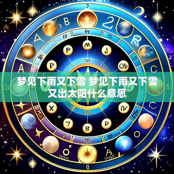 梦见下雨又下雪 梦见下雨又下雪又出太阳什么意思