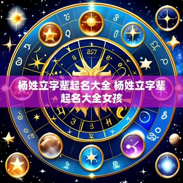 杨姓立字辈起名大全 杨姓立字辈起名大全女孩