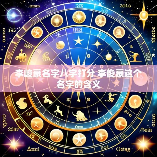 李峻豪名字八字打分 李俊豪这个名字的含义