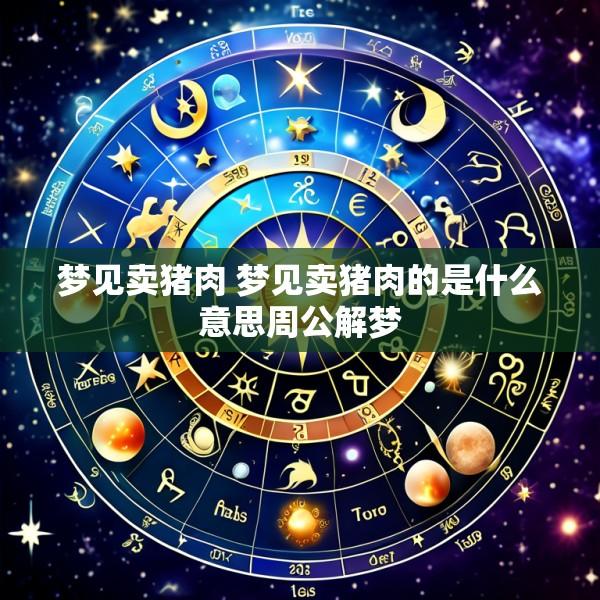 梦见卖猪肉 梦见卖猪肉的是什么意思周公解梦