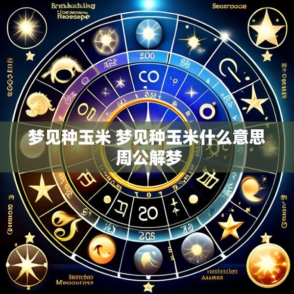 梦见种玉米 梦见种玉米什么意思 周公解梦