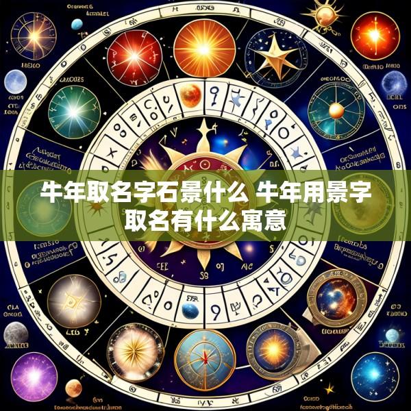牛年取名字石景什么 牛年用景字取名有什么寓意