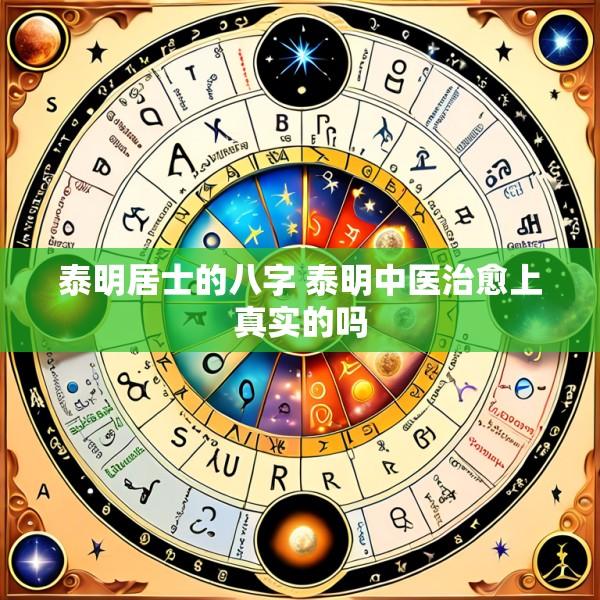泰明居士的八字 泰明中医治愈上真实的吗