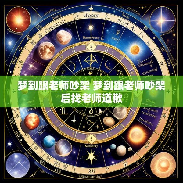 梦到跟老师吵架 梦到跟老师吵架后找老师道歉