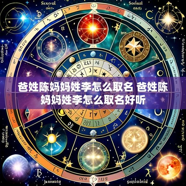 爸姓陈妈妈姓李怎么取名 爸姓陈妈妈姓李怎么取名好听