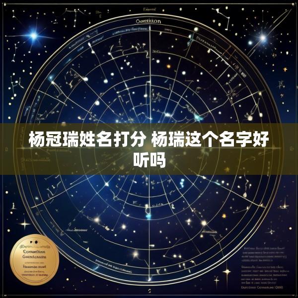 杨冠瑞姓名打分 杨瑞这个名字好听吗