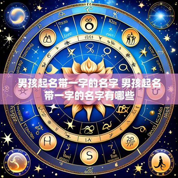 男孩起名带一字的名字 男孩起名带一字的名字有哪些