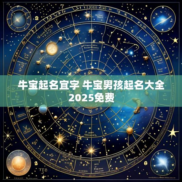 牛宝起名宜字 牛宝男孩起名大全2025免费
