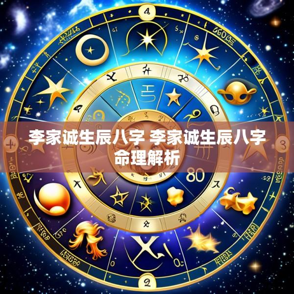 李家诚生辰八字 李家诚生辰八字命理解析