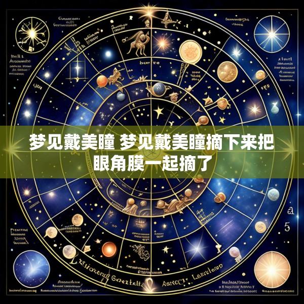 梦见戴美瞳 梦见戴美瞳摘下来把眼角膜一起摘了