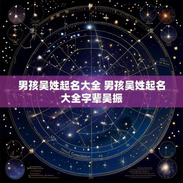 男孩吴姓起名大全 男孩吴姓起名大全字辈吴振