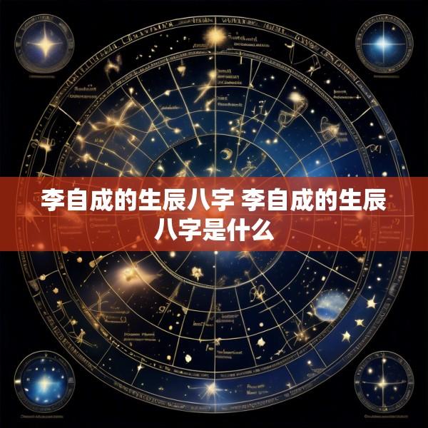 李自成的生辰八字 李自成的生辰八字是什么