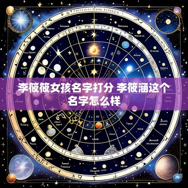 李筱筱女孩名字打分 李筱涵这个名字怎么样