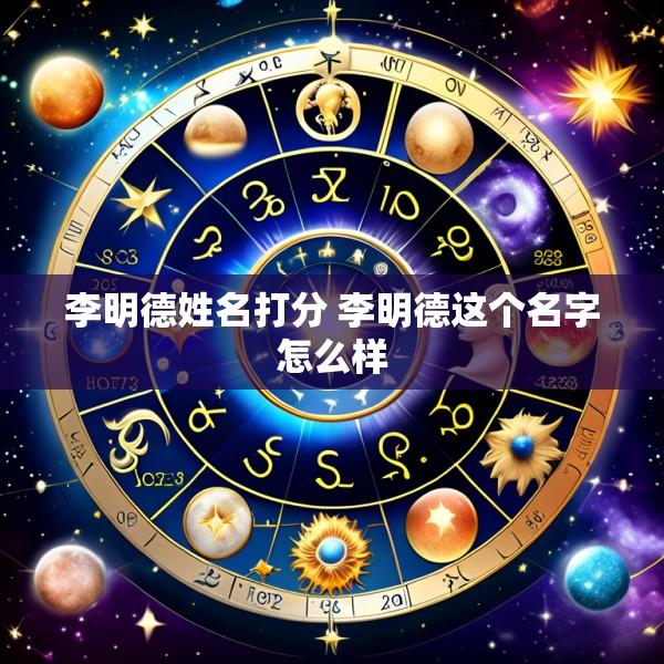 李明德姓名打分 李明德这个名字怎么样