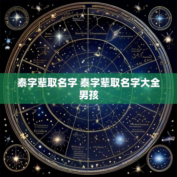 泰字辈取名字 泰字辈取名字大全男孩