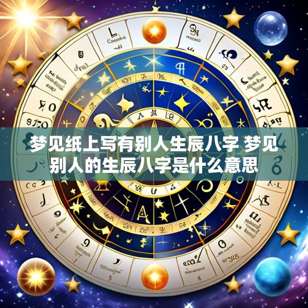 梦见纸上写有别人生辰八字 梦见别人的生辰八字是什么意思