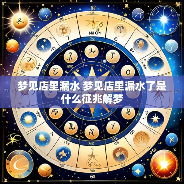 梦见店里漏水 梦见店里漏水了是什么征兆解梦