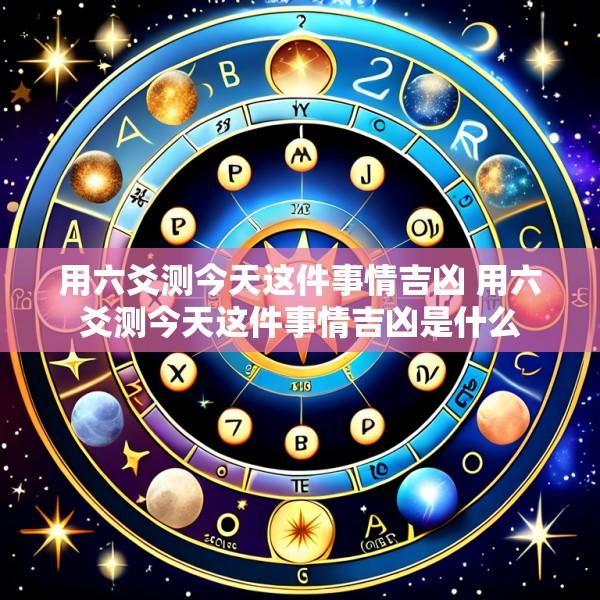 用六爻测今天这件事情吉凶 用六爻测今天这件事情吉凶是什么