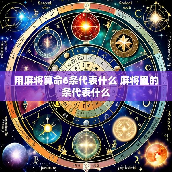 用麻将算命6条代表什么 麻将里的条代表什么