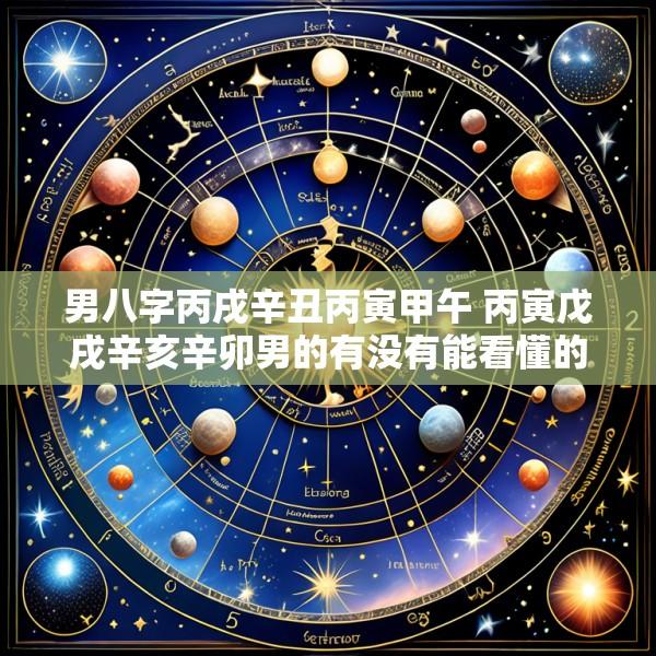 男八字丙戌辛丑丙寅甲午 丙寅戊戌辛亥辛卯男的有没有能看懂的