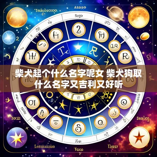 柴犬起个什么名字呢女 柴犬狗取什么名字又吉利又好听