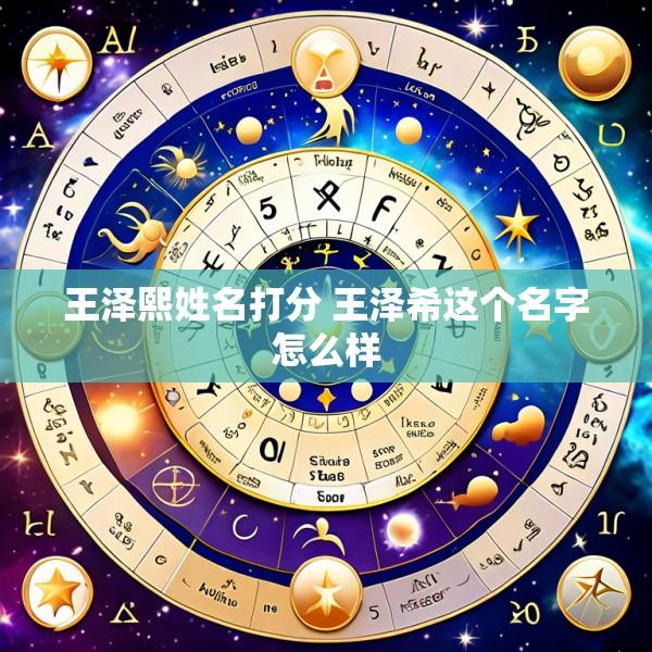 王泽熙姓名打分 王泽希这个名字怎么样
