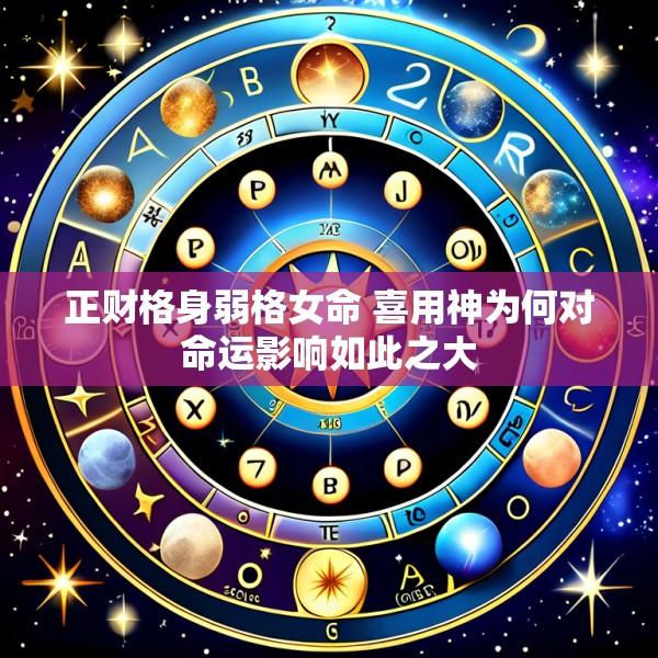 正财格身弱格女命 喜用神为何对命运影响如此之大