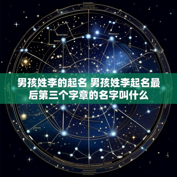 男孩姓李的起名 男孩姓李起名最后第三个字章的名字叫什么