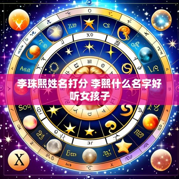 李珠熙姓名打分 李熙什么名字好听女孩子
