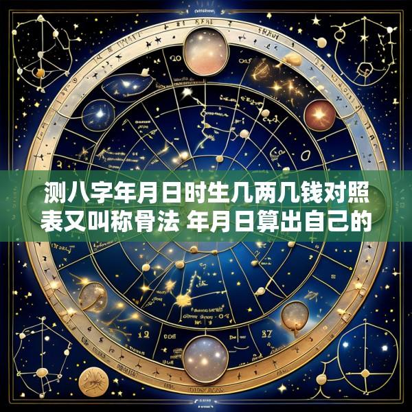 测八字年月日时生几两几钱对照表又叫称骨法 年月日算出自己的命几两几钱的