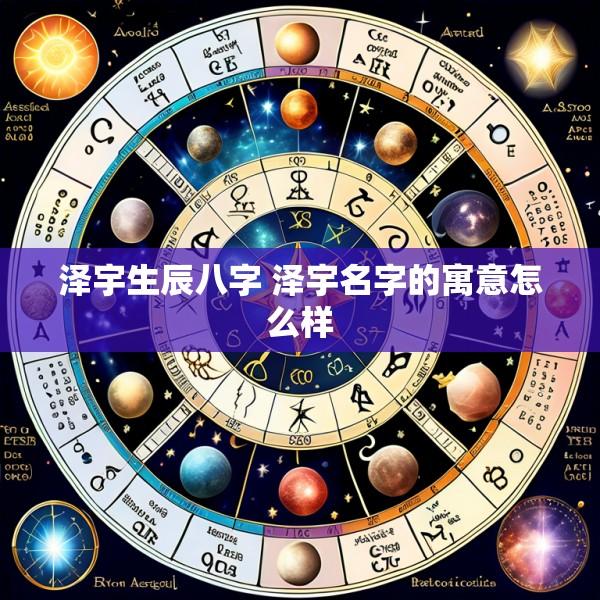 泽宇生辰八字 泽宇名字的寓意怎么样