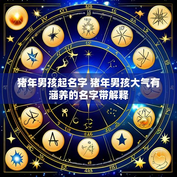猪年男孩起名字 猪年男孩大气有涵养的名字带解释