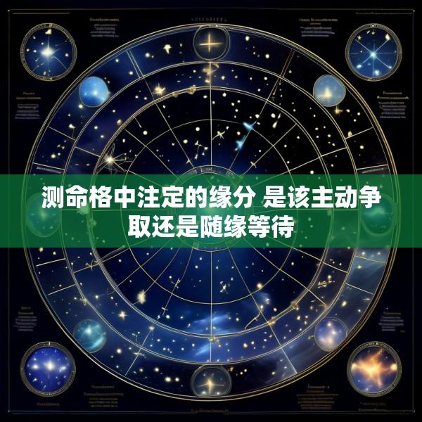 测命格中注定的缘分 是该主动争取还是随缘等待