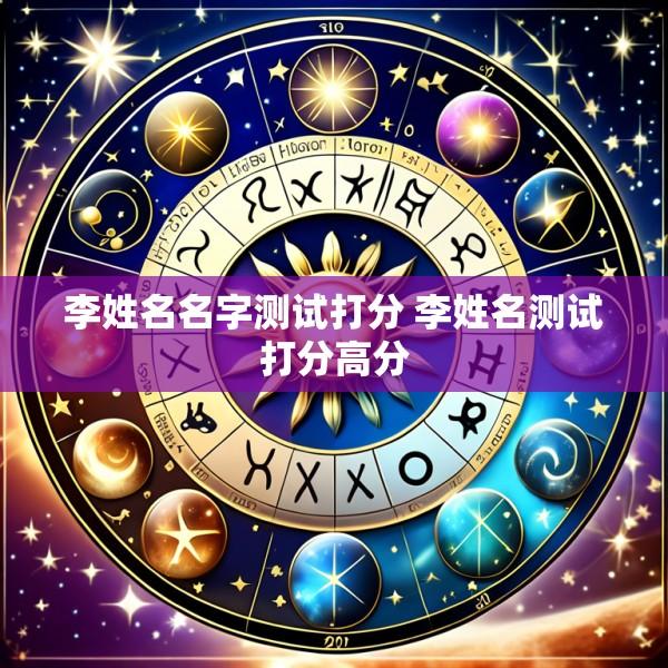 李姓名名字测试打分 李姓名测试打分高分