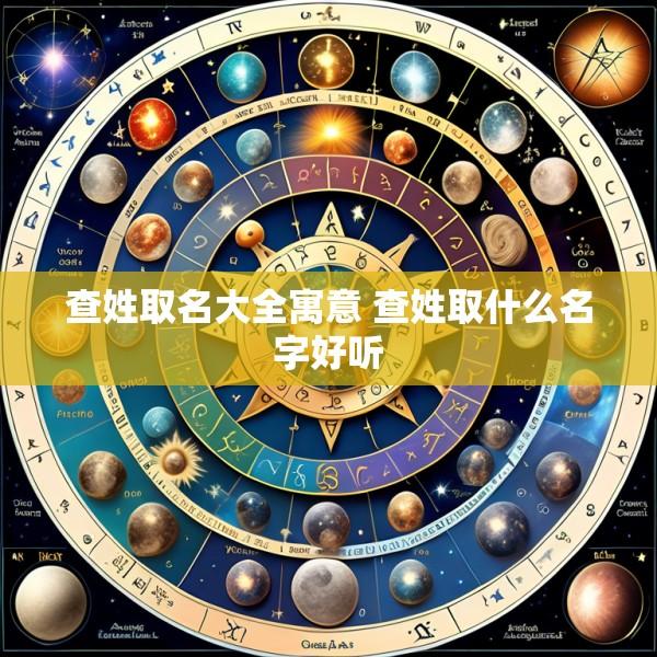 查姓取名大全寓意 查姓取什么名字好听