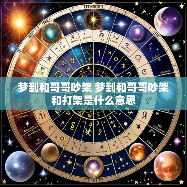 梦到和哥哥吵架 梦到和哥哥吵架和打架是什么意思