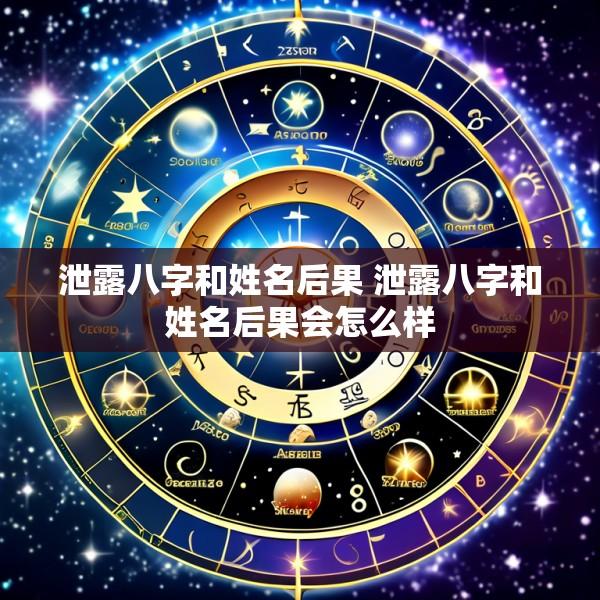 泄露八字和姓名后果 泄露八字和姓名后果会怎么样
