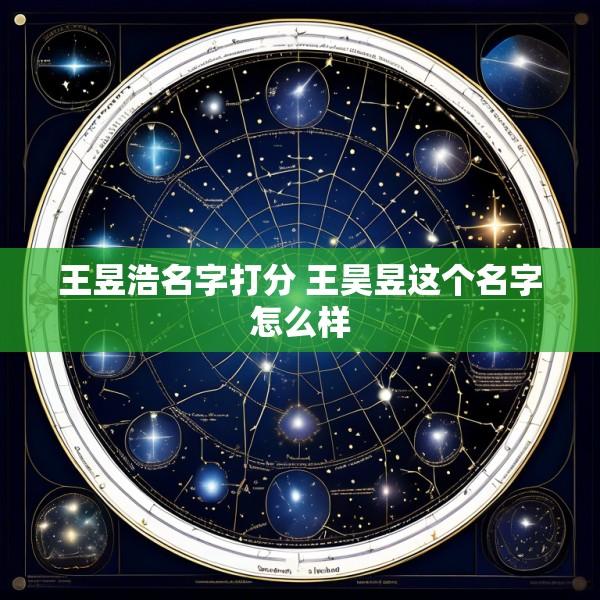 王昱浩名字打分 王昊昱这个名字怎么样