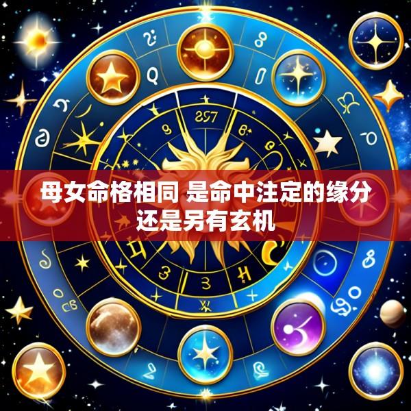 母女命格相同 是命中注定的缘分还是另有玄机