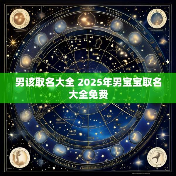 男该取名大全 2025年男宝宝取名大全免费