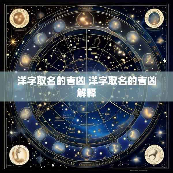 洋字取名的吉凶 洋字取名的吉凶解释