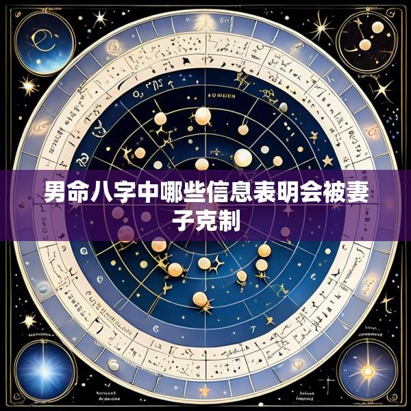 男命八字中哪些信息表明会被妻子克制