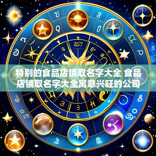 特别的食品店铺取名字大全 食品店铺取名字大全寓意兴旺的公司名称