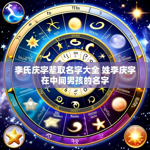 李氏庆字辈取名字大全 姓李庆字在中间男孩的名字