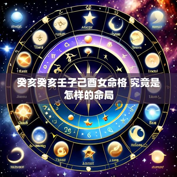 癸亥癸亥壬子己酉女命格 究竟是怎样的命局