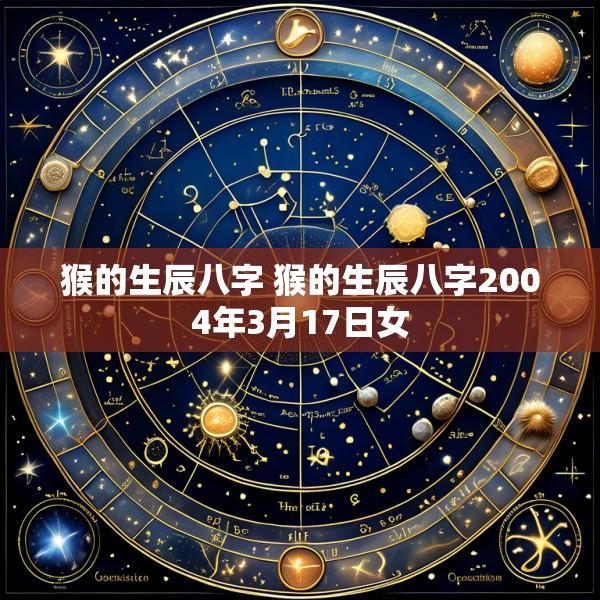 猴的生辰八字 猴的生辰八字2004年3月17日女