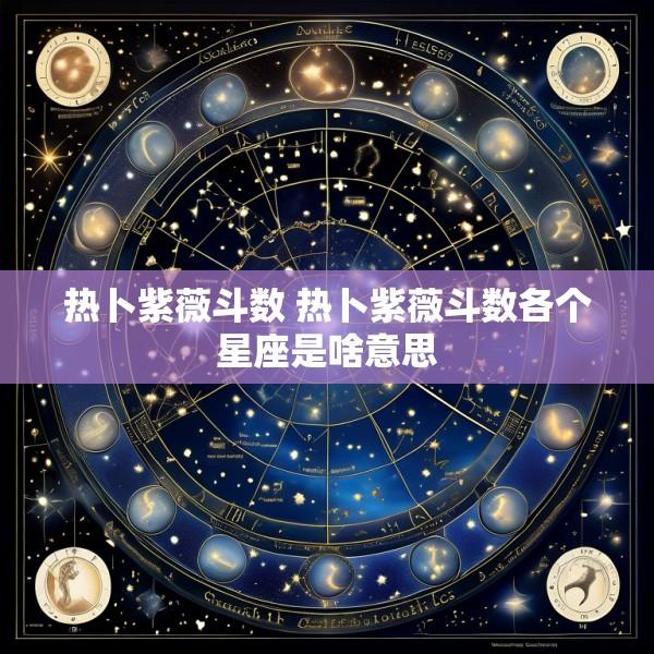 热卜紫薇斗数 热卜紫薇斗数各个星座是啥意思