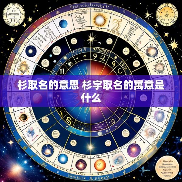 杉取名的意思 杉字取名的寓意是什么
