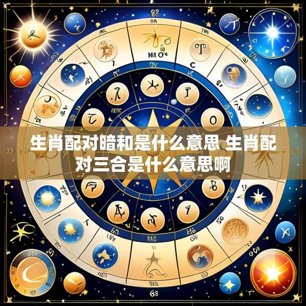 生肖配对暗和是什么意思 生肖配对三合是什么意思啊