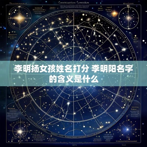 李明扬女孩姓名打分 李明阳名字的含义是什么